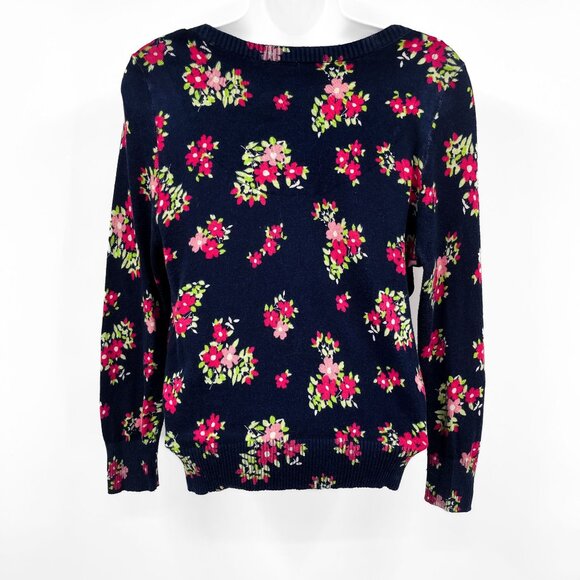 Y2K 2000s Hollister Floral Print Pattern Button Front Cardigan Sweater Top - Picture 2 of 7